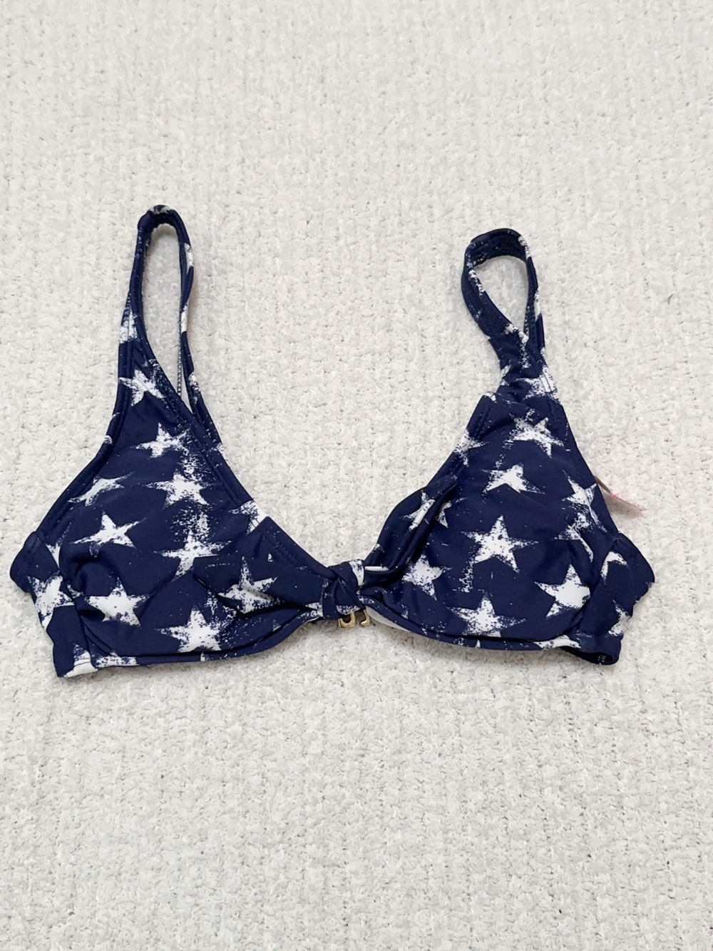 Xhilaration Navy Star Tie-Front Bikini Top - Picture 2 of 8